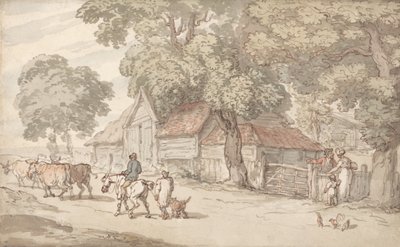 A Road by a Farm by Thomas Rowlandson